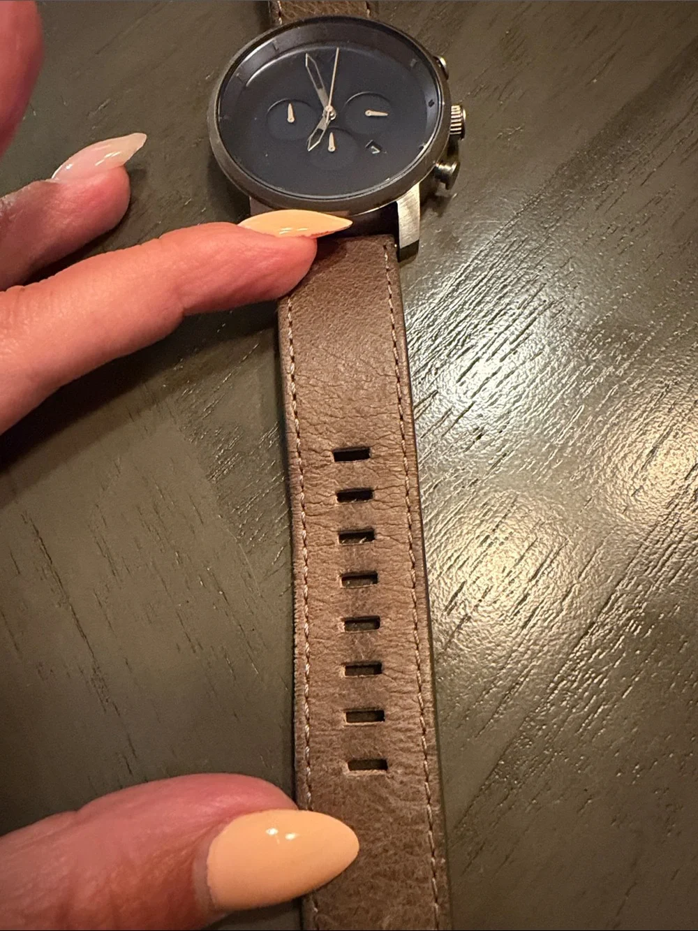 MVMT Brown Leather Strap Chronograph with Blue Dial
